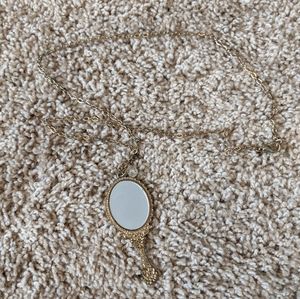 Long Gold Mirror Necklace